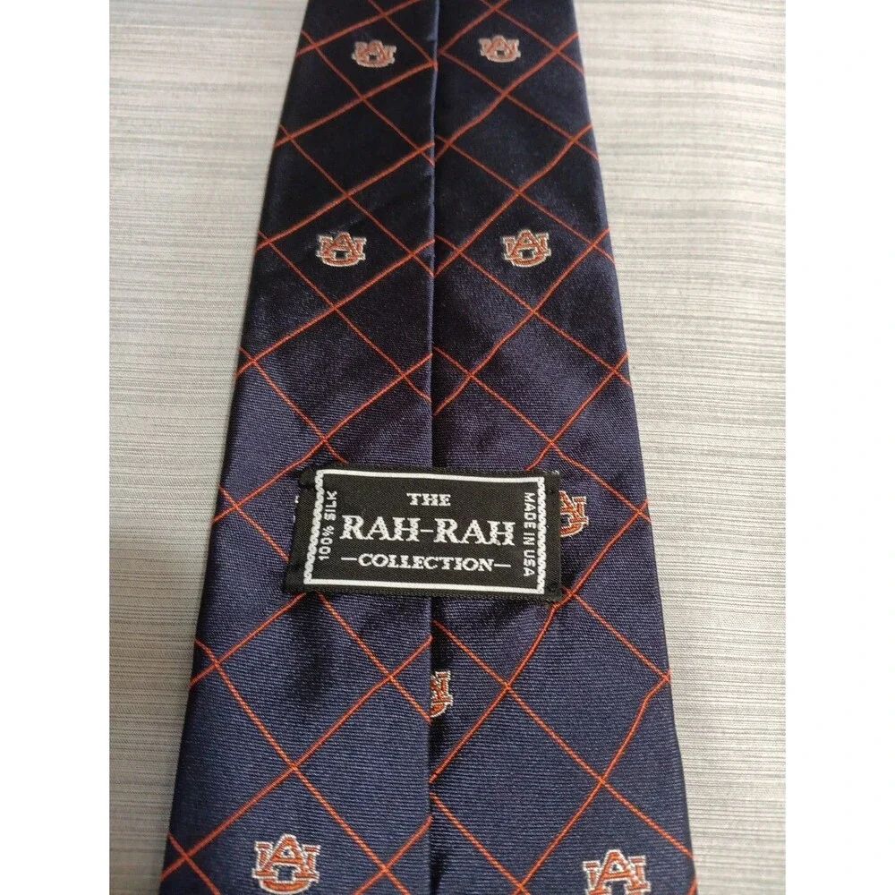 Auburn University AU All Over Print 100% Silk Neck Tie By Rah Rah Made In USA